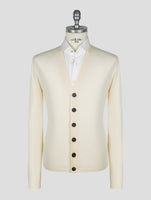Kiton Knt White Virgin Wool Silk Cardigan