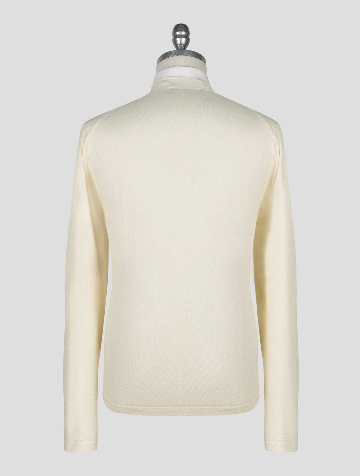 Kiton Knt White Virgin Wool Silk Cardigan