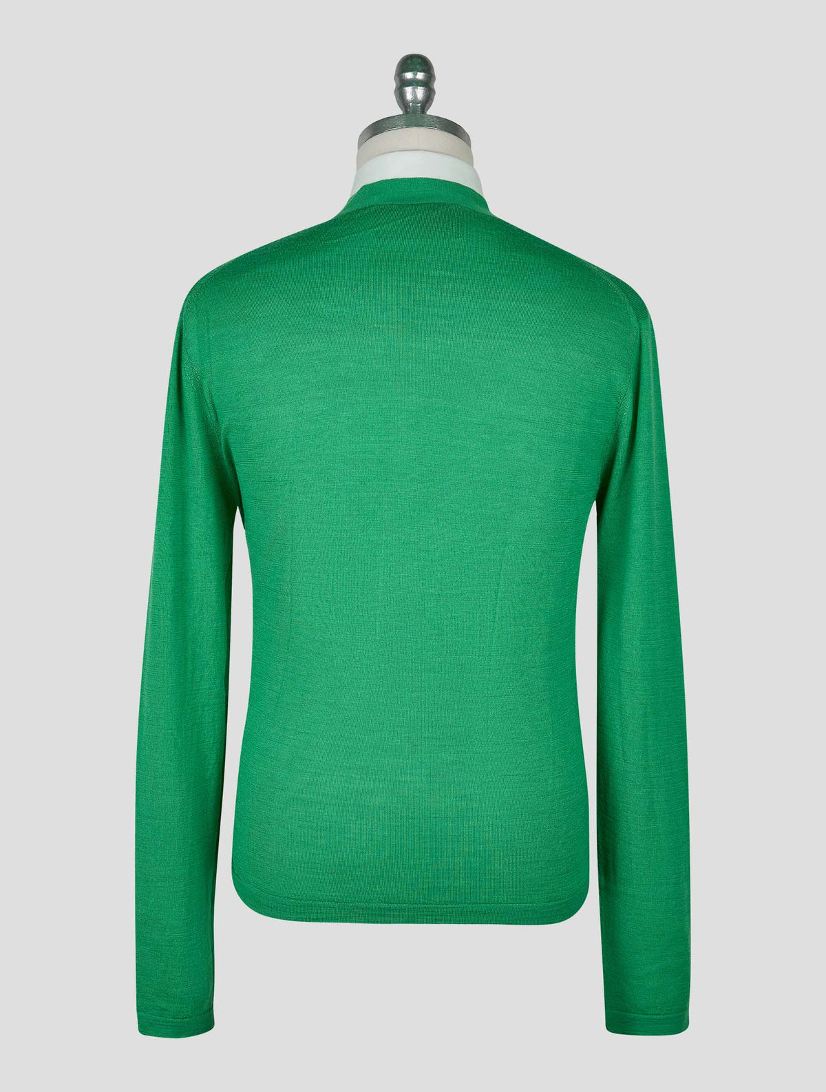 Kiton Knt Green Virgin Wool Silk Cardigan