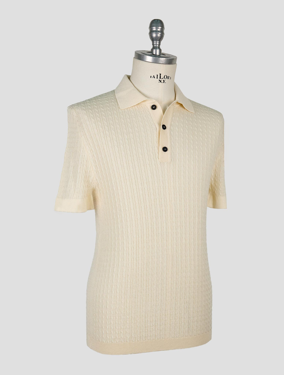 Kiton Knt White Virgin Wool Silk Polo
