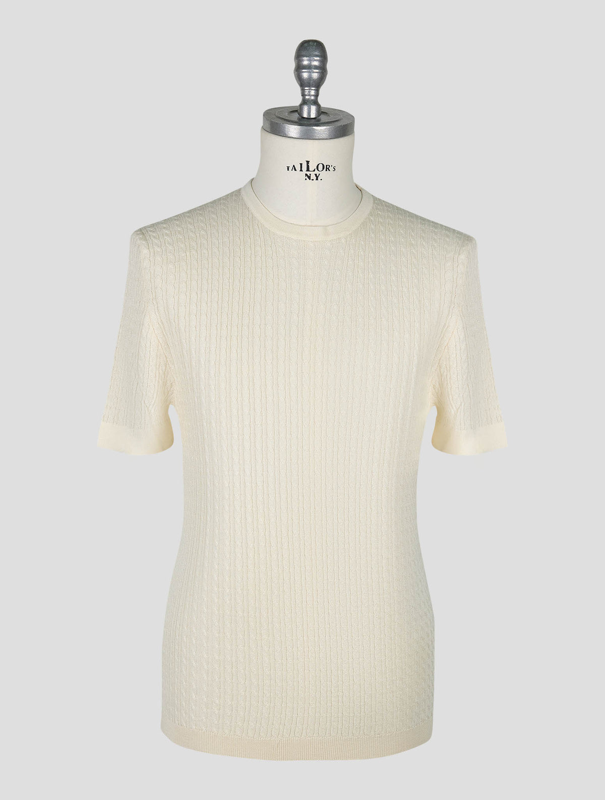 Kiton Knt White Virgin Wool Silk T-Shirt
