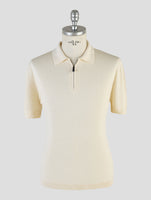 Kiton Knt White Silk Polo Half Zip