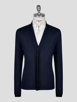Kiton Knt Dark Blue Silk Cardigan