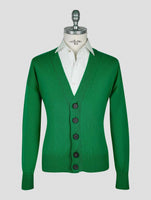 Kiton Knt Green Cotton Cardigan