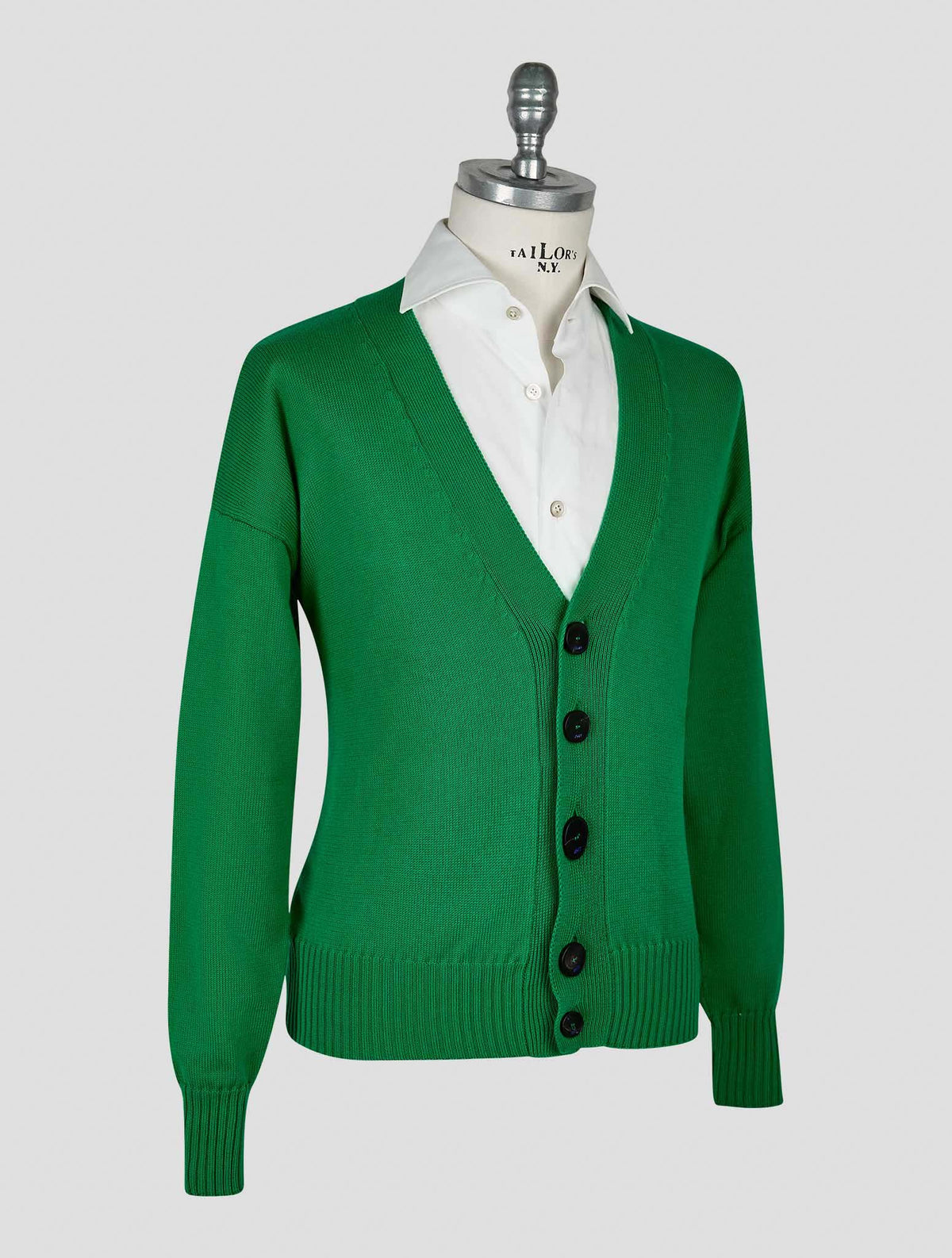 Kiton Knt Green Cotton Cardigan