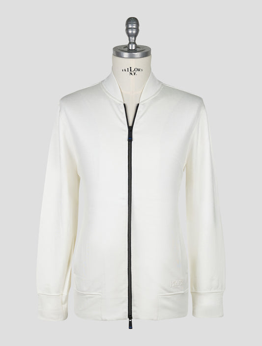 Kiton Knt White Viscose Ea Sweater Full Zip