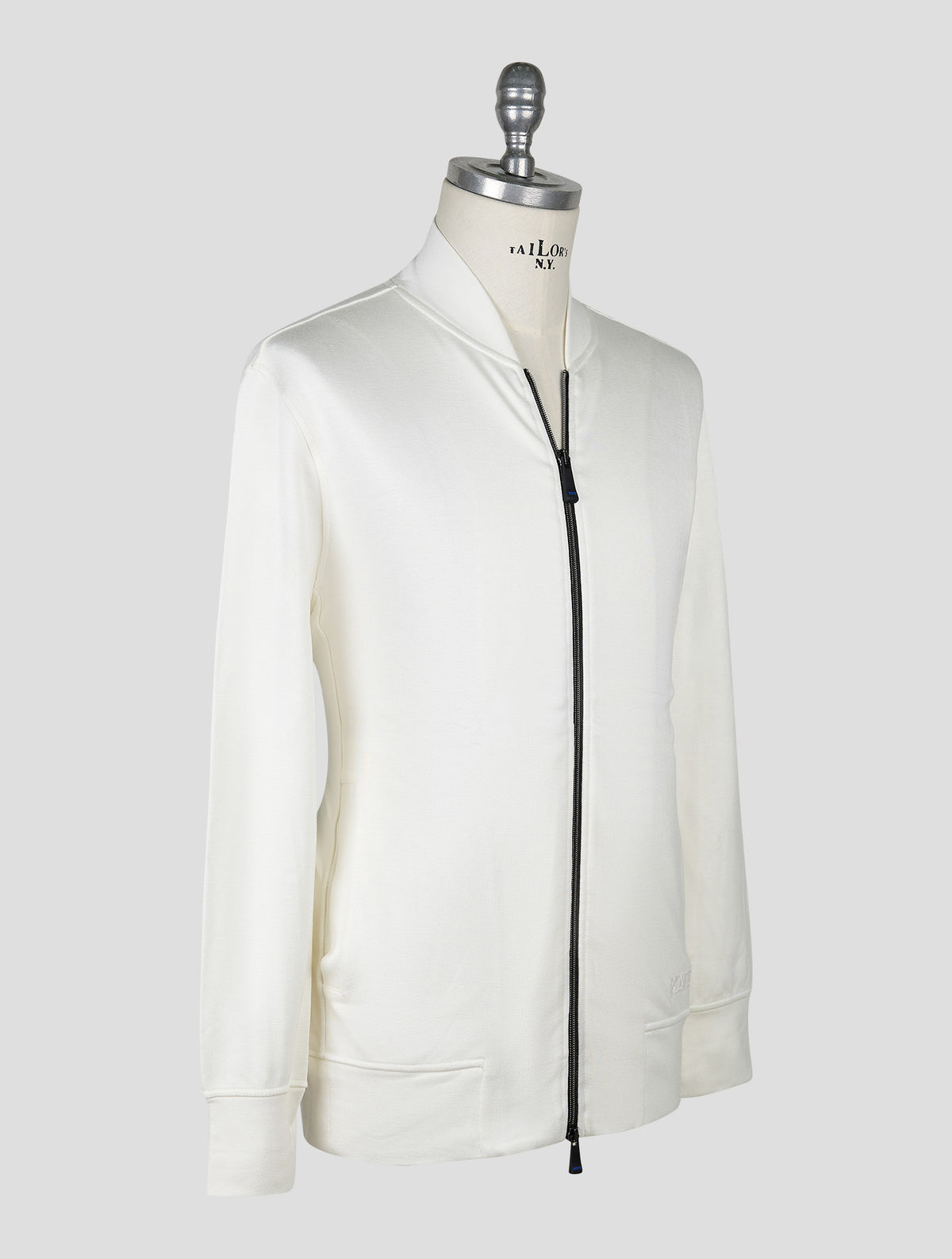 Kiton Knt White Viscose Ea Sweater Full Zip