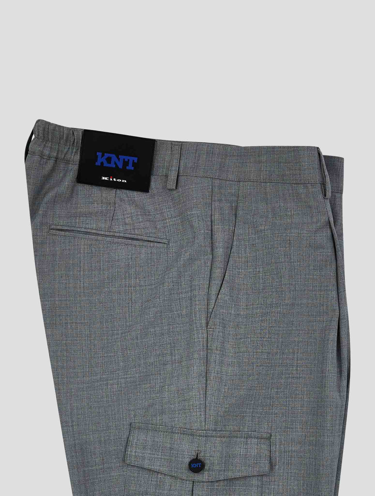Kiton Knt Gray Wool Dress Pants