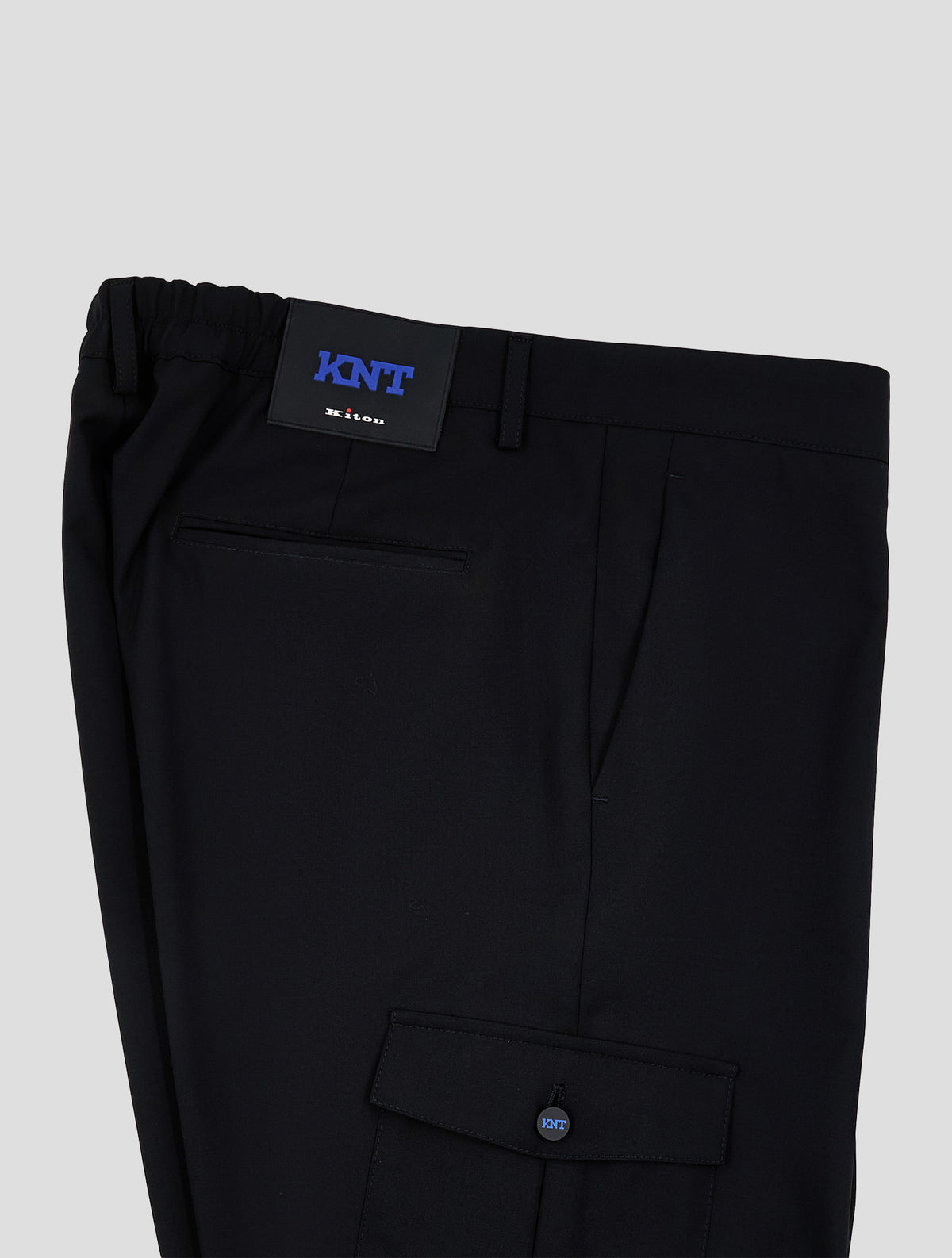 Kiton Knt Black Wool Dress Pants