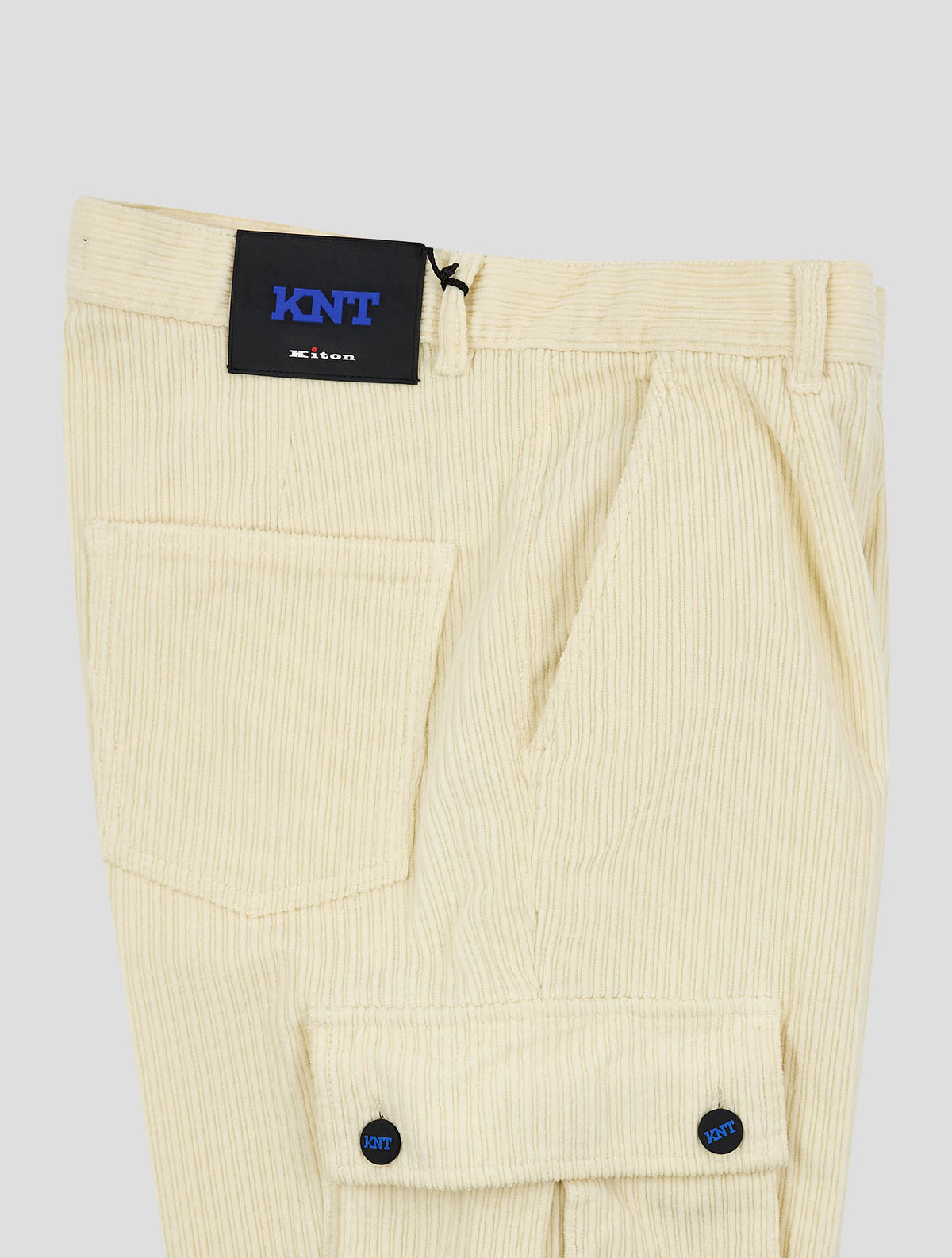 Kiton Knt White Cotton Ea Velvet Cargo Pants