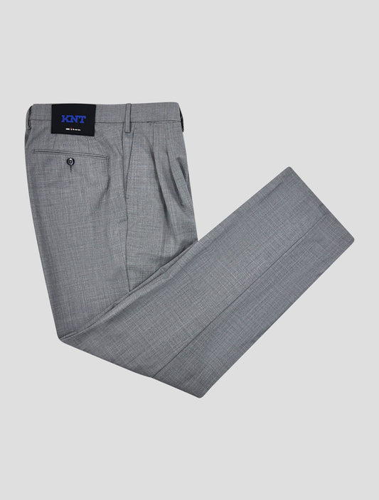 Kiton Knt Gray Wool Dress Pants