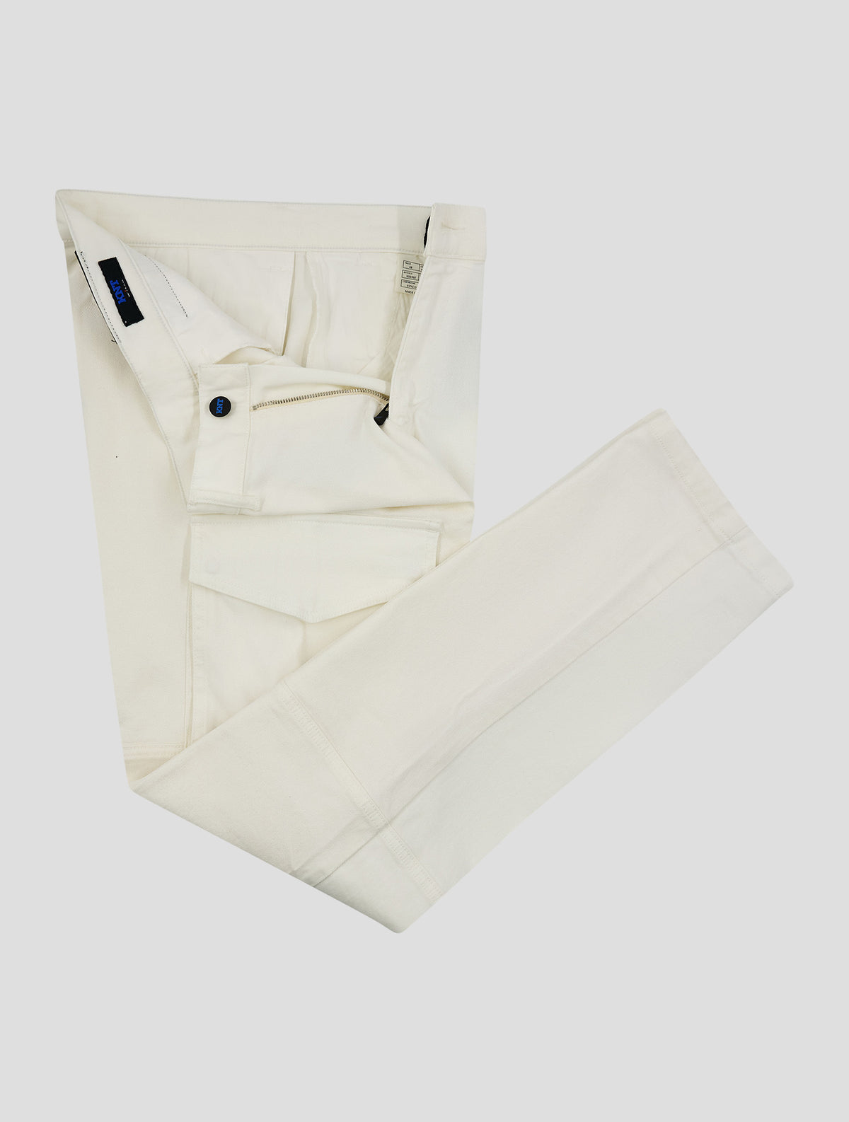 Kiton Knt White Cotton Ea Cargo Jeans