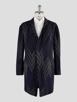 Kiton Knt Gray Blue Cashmere Pa Overcoat