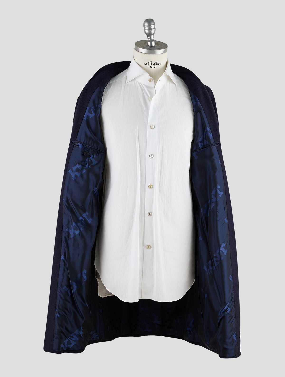 Kiton Knt Dark Blue Cashmere Pa Overcoat