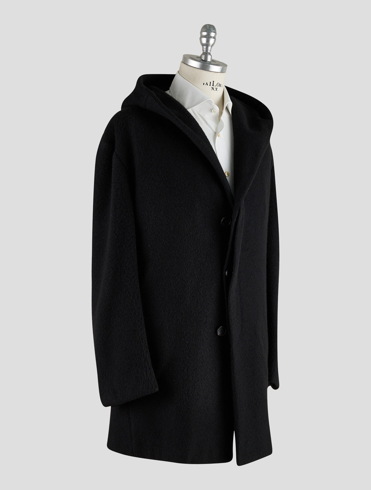 Kiton Knt Black Cashmere Pa Overcoat