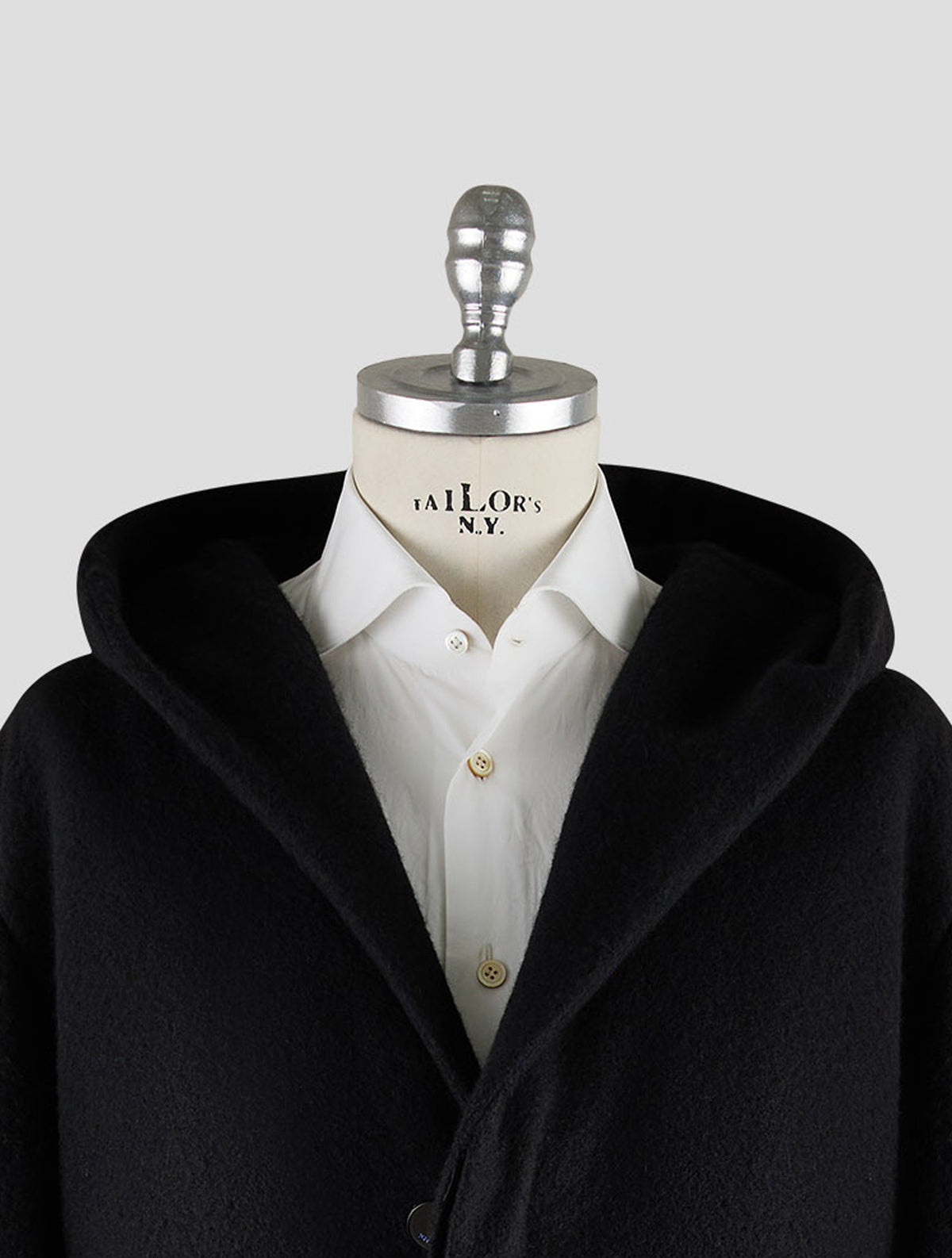 Kiton Knt Black Cashmere Pa Overcoat