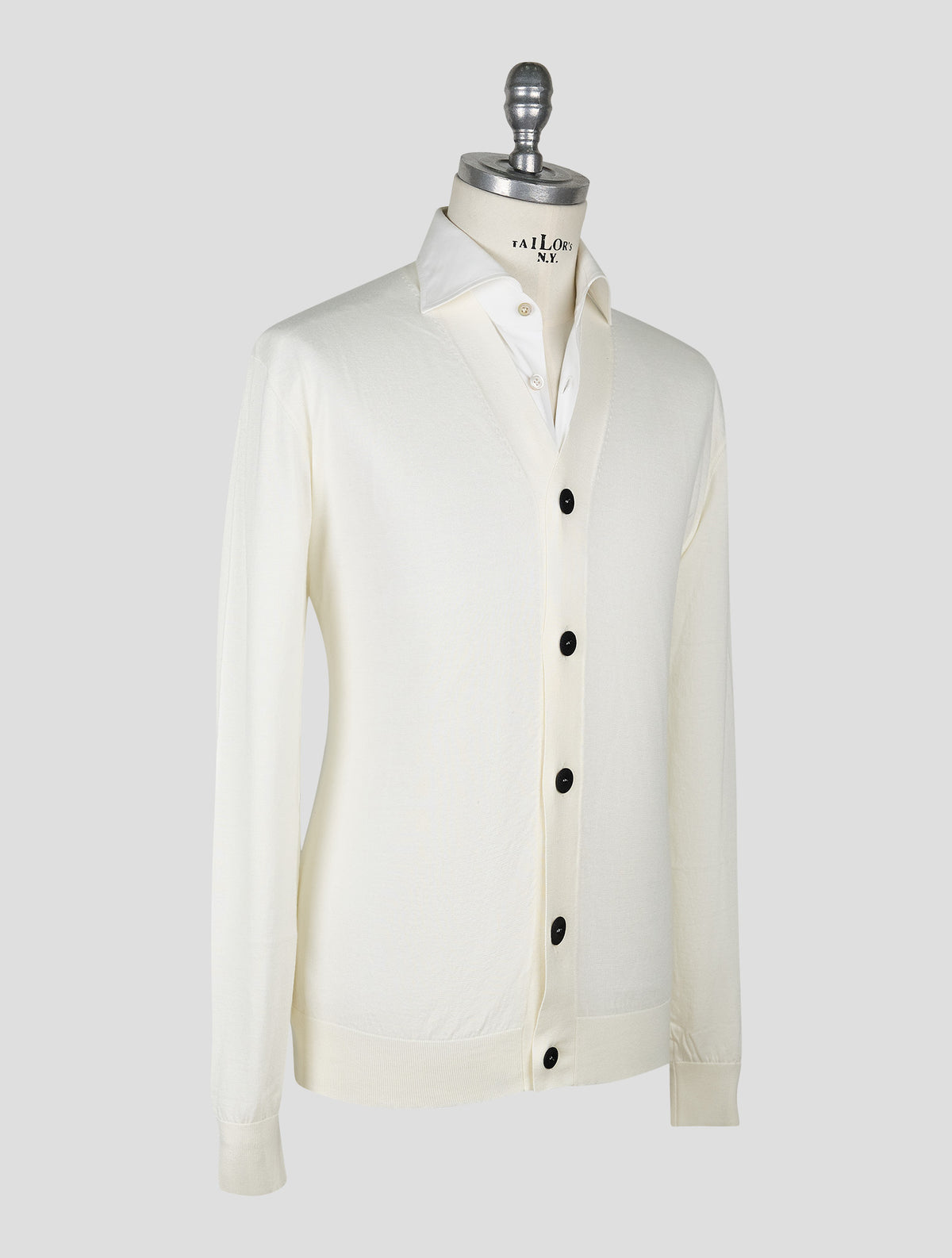 Kiton Knt White Cotton Cardigan