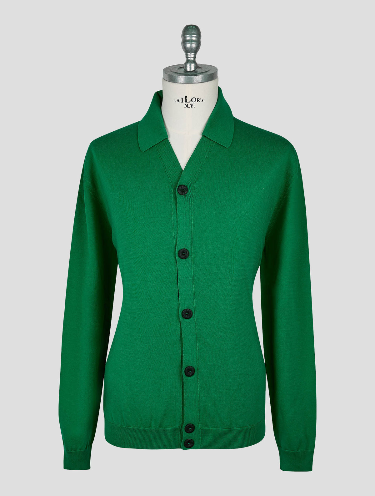 Kiton Knt Green Cotton Cardigan